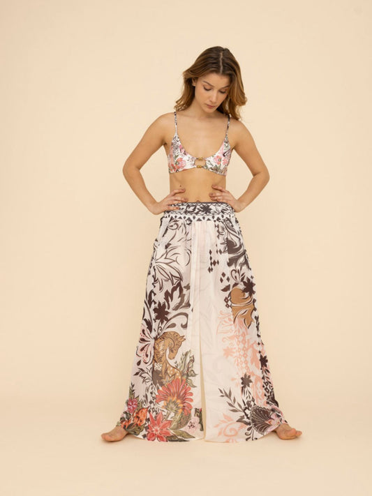 Pantalón palazzo Creta con caída fluida.