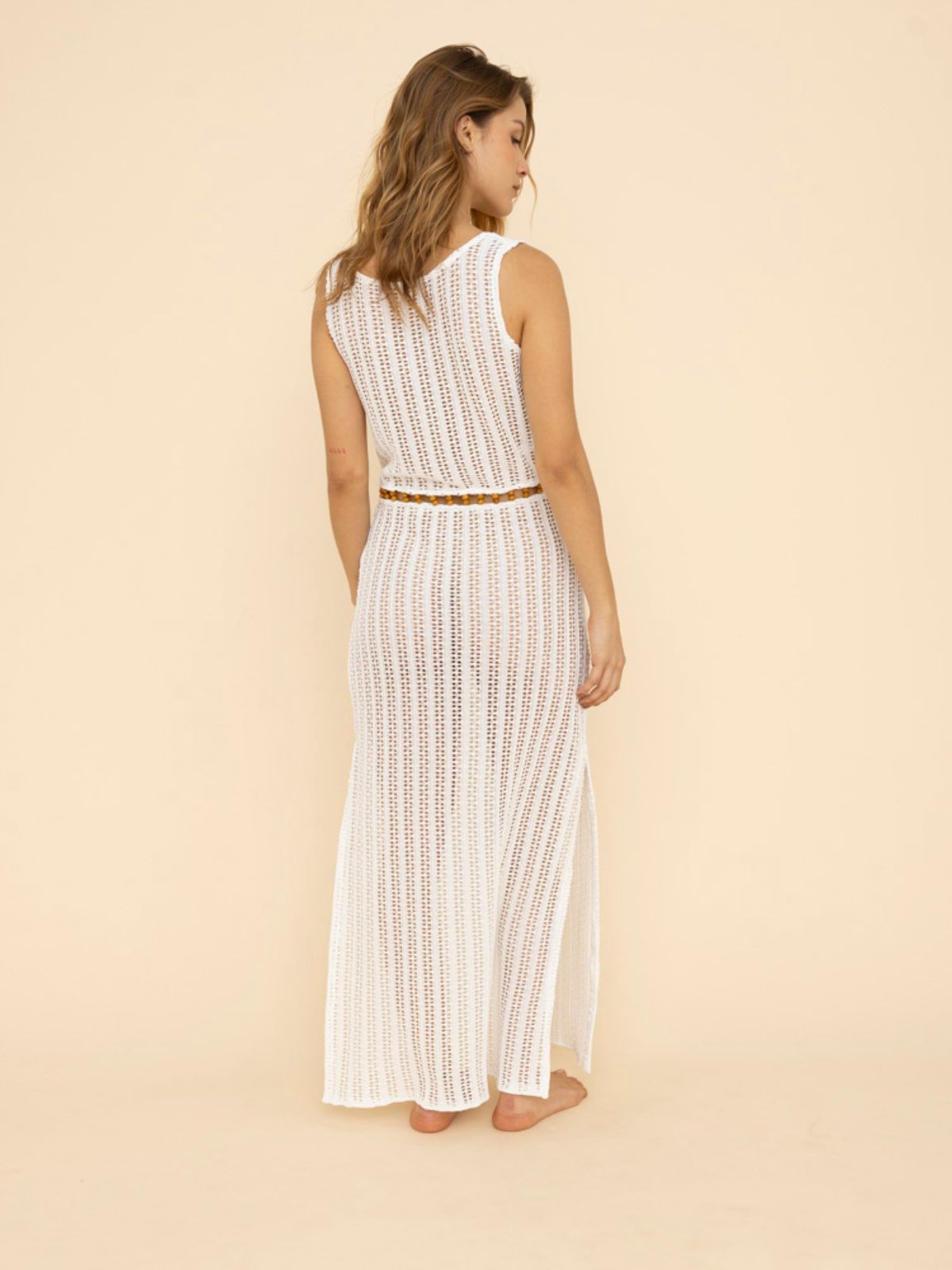 Vestido largo Bizania en look de verano.